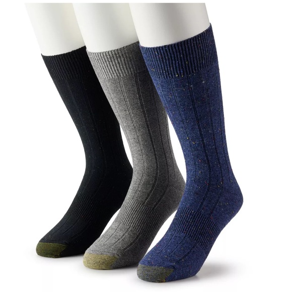 NWT! GOLDTOE Socks Ribbed Texture with specks. 3-pack - Picture 1 of 11